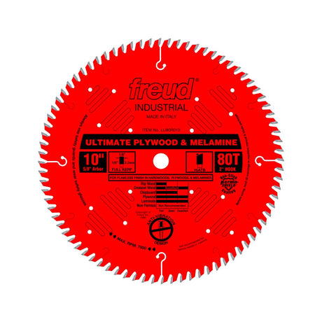Freud Ultimate Plywood & Melamine Circular Saw Blade, 254mm diameter, 80 teeth, ideal for chip-free edges in plywoods and laminates
