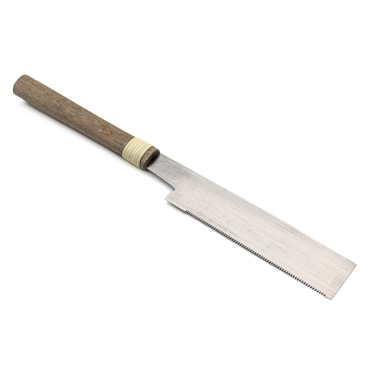 Handmade 150mm Mitsukawa Flush Cut Japanese Saw in action on wood surface