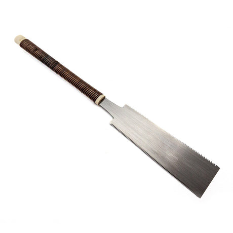 Mitsukawa Ryoba Japanese Saw 240mm for precise sawing in soft and hardwoods. Handmade, light, and sharp tool for woodworkers