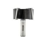 Torquata Dado Planer Router Bit 1/2in Shank cutting through wood with precision