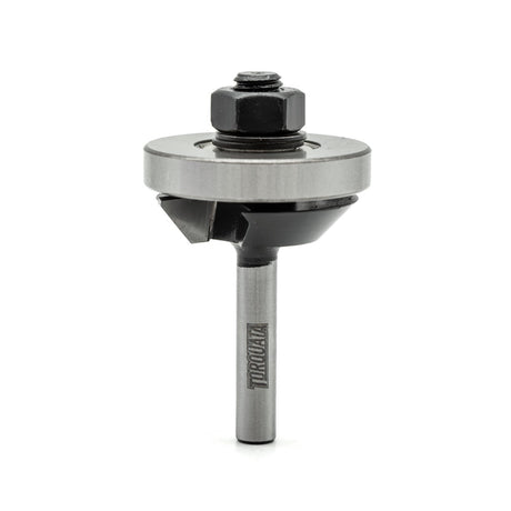 Torquata Laminate Mitre Joint Router Bit creating a 45° reverse bevel for seamless laminate corner joints