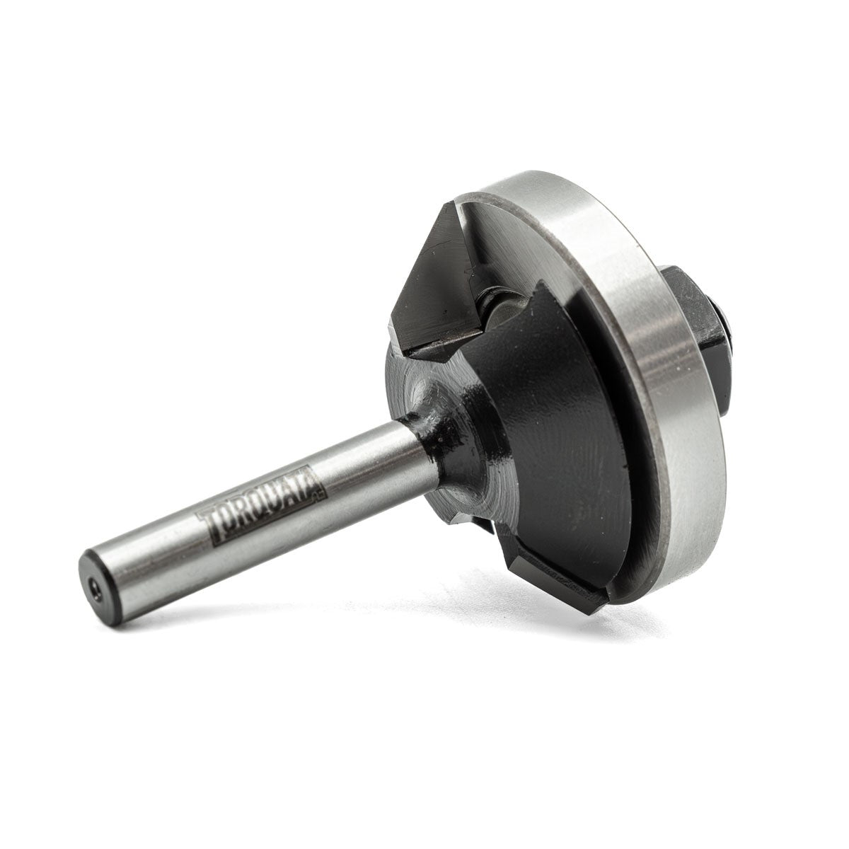 Torquata Laminate Mitre Joint Router Bit creating seamless 45° bevel on laminated surfaces
