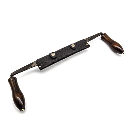 Narex straight drawknife with beech handles and leather cover, woodworking hand tool for shaping wood smoothly