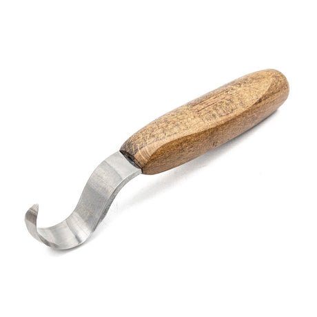 Narex PROFI Spoon Carving Knife 45mm Blade Small Radius Right Hand woodworking tool in action on a piece of wood