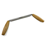 Narex 150mm Straight Drawknife with Leather Sheath in use on timber slab