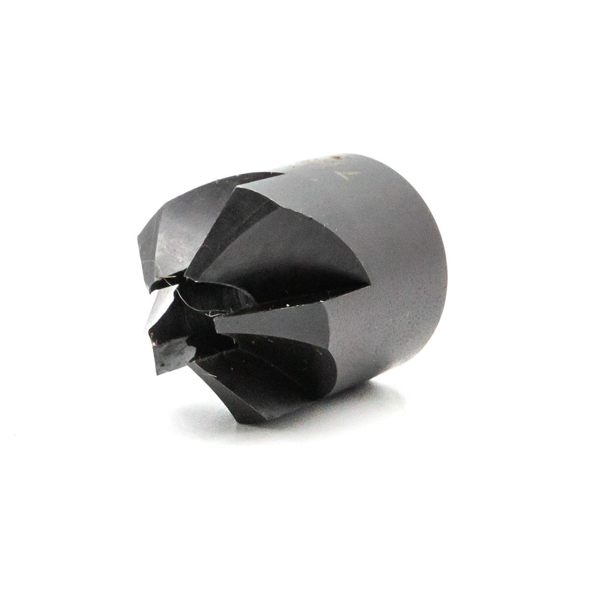 Fisch Rose Countersink Bits attached to a drill bit, made of hardened steel. Ideal for precision drilling and countersinking