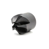 Fisch Rose Countersink Bits attached to a drill bit, made of hardened steel. Ideal for precision drilling and countersinking