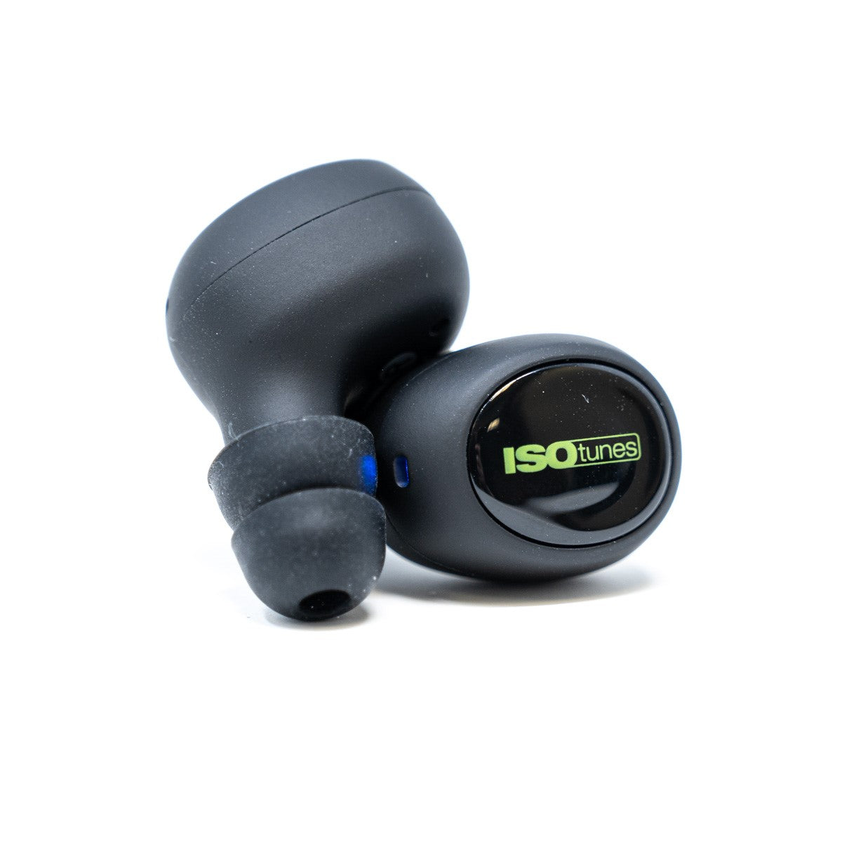ISOtunes FREE 2.0 Wireless Bluetooth Earbuds in Matte Black - angled view