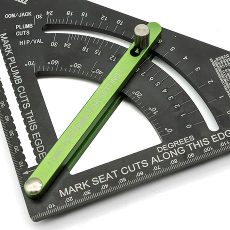 Torquata Aluminium Rafter Square with Adjustable Fence 195mm for precise rafter layout in woodworking