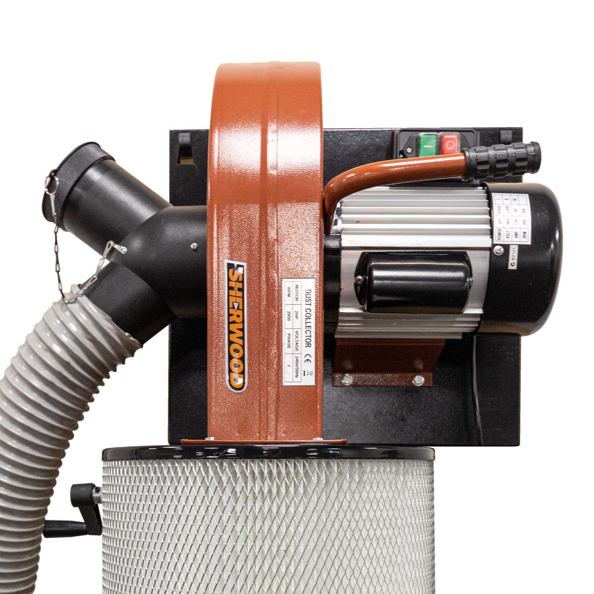 Sherwood 2HP Dust Extractor Wall Mounted - Compact and powerful dust collection solution for small workshops