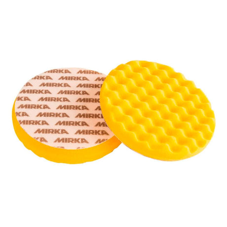 Mirka Yellow Waffle Foam Pad 150x25mm 2 Pack - High-quality sanding gear for woodworking enthusiasts and pros