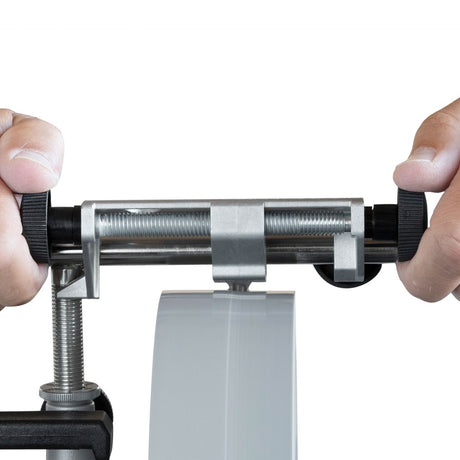 Tormek Wetstone Grinder Stone Truing Tool in action, creating razor-sharp edges efficiently