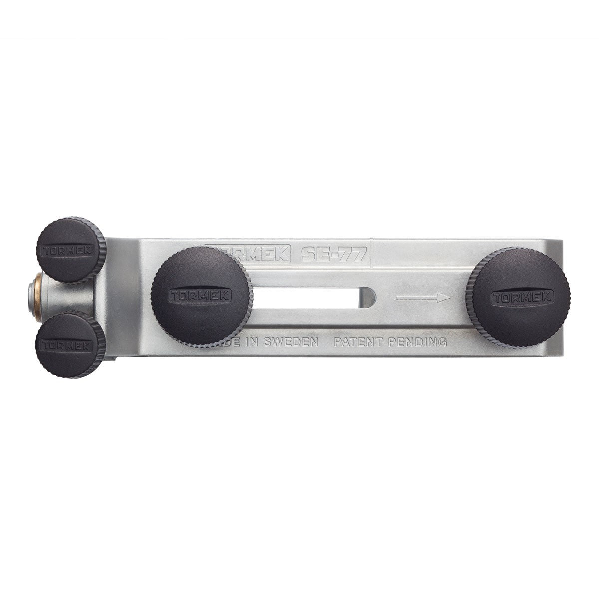 Tormek Wetstone Grinder Square Edge Jig in use, showcasing precise sharpening capabilities