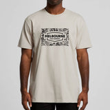 Melbourne Tool Company Antique White T-Shirt with Grafitti Logo on street art backdrop