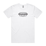 Melbourne Tool Company Snow White T-Shirt with Chevron Logo, front view