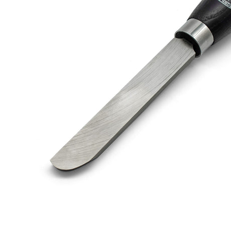 Crown Bowl Finishing Scraper 25mm M2 Cryogenic Steel Woodturning Tool in use on a lathe