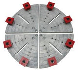 Vicmarc Bowl Jaws for VM 90/100 showing soft plastic stoppers mounted for secure bowl re-chucking