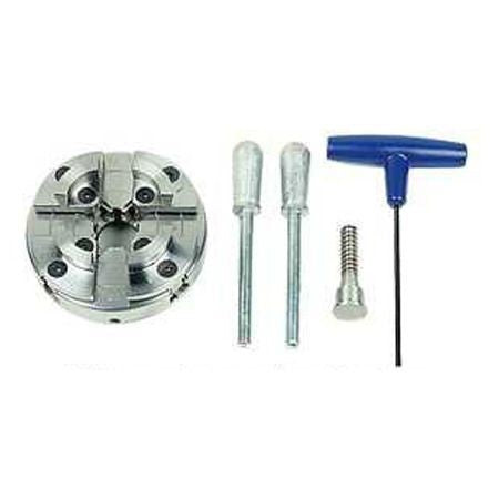 Vicmarc Wood Lathe VM090 Scroll Chuck showing quick-acting TommyBars for easy workpiece mounting