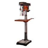 Sherwood 1500W EVS Drill Press floor standing model in action, showcasing electronic speed control and precision engineering