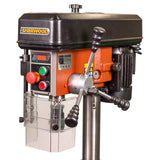 Sherwood Precision Benchtop Drill Press 550W in action drilling a piece of timber