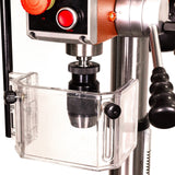Sherwood Precision Pedestal Drill Press 550W in action drilling metal