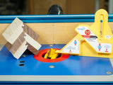 Micro Jig Lock Mitre Bit and FitFinder Jig Kit in action creating precise lock mitre joints