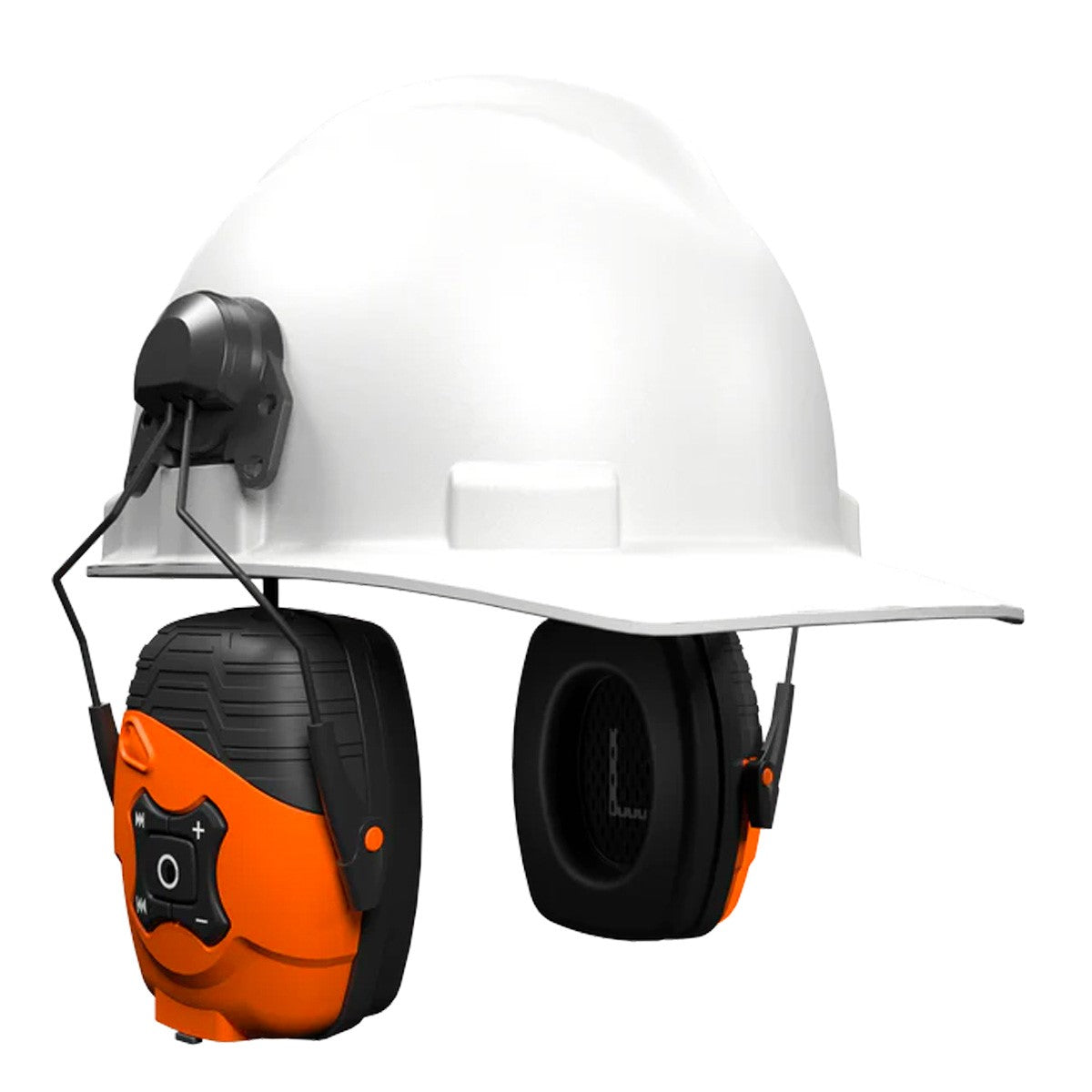 ISOtunes LINK 2.0 Bluetooth Helmet Mounted Earmuffs in Black/Orange for woodworking