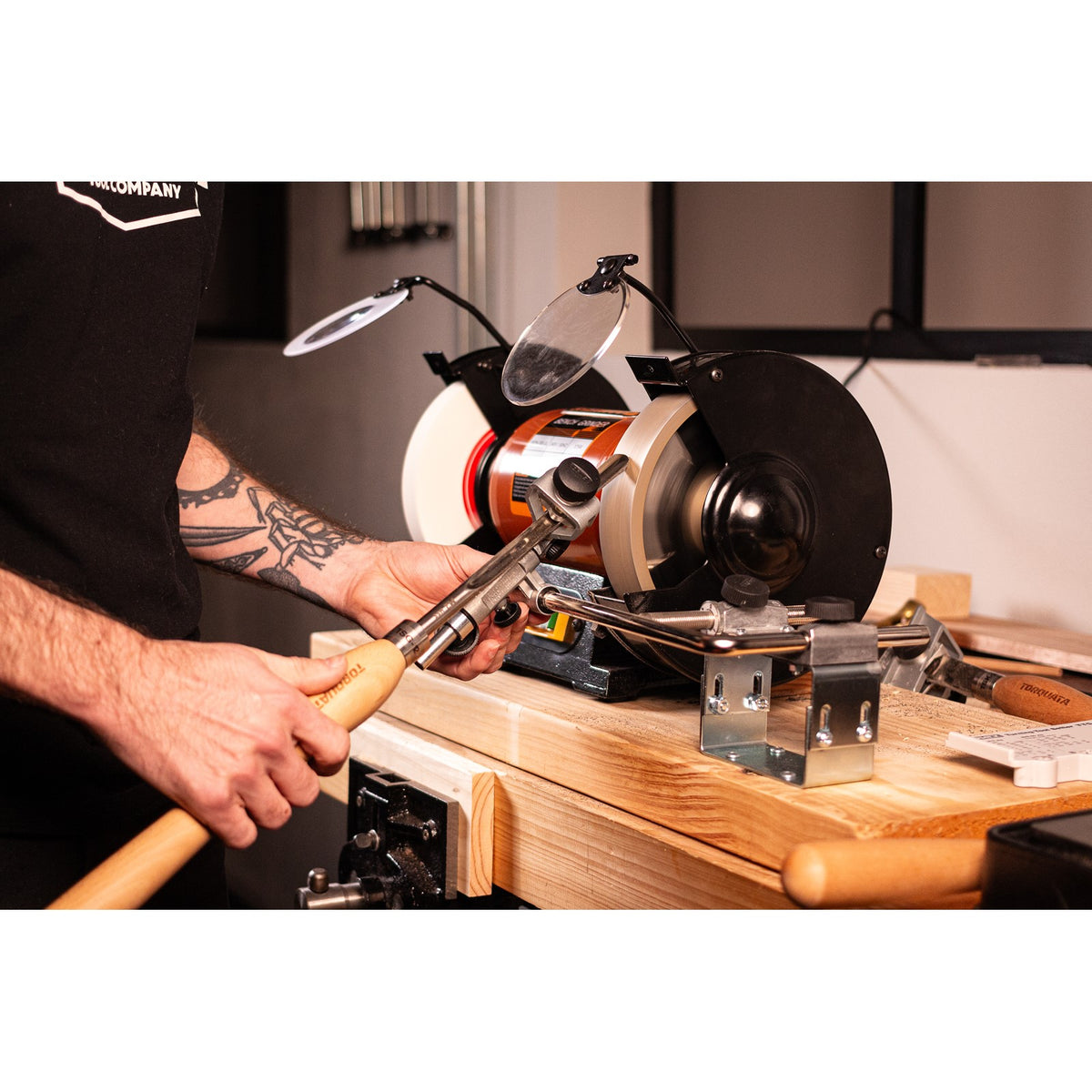 Tormek Bench Grinder Kit - Premium sharpening system for woodworking with superior results in record time. Ideal for enthusiasts and pros. Made in Sweden