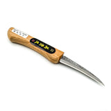 Ikeuchi Mikikichan Set of 6 wood carving knives in canvas tool roll - angled view