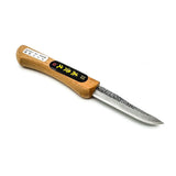 Ikeuchi Mikikichan set of 6 woodcarving knives in canvas roll, showcasing master craftsmanship and precision