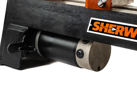 Sherwood Mini Wood Lathe 305mm Swing 550W Variable Speed in action with wood turning