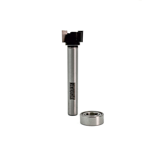 Torquata Pattern Following Morticing Router Bit 1/4in Shank - Plunge Mortising Router Bit with Bearing & Lock Ring - Australian Woodworking Tools Store