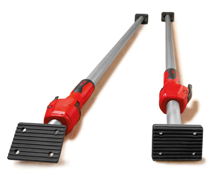 Bessey Telescopic Drywall Support in action, extending to 910mm. Perfect for heavy-duty building materials