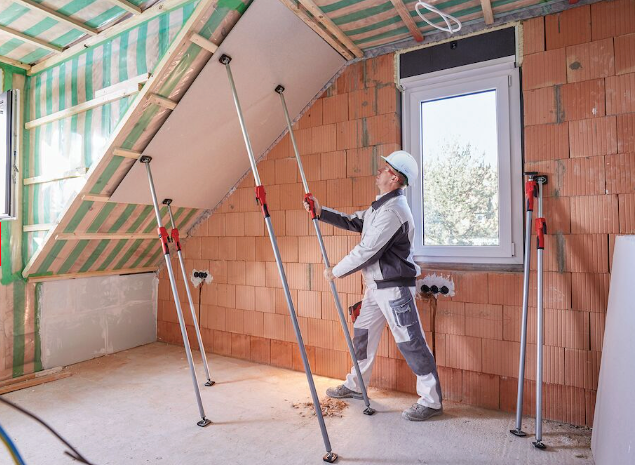 Bessey Telescopic Drywall Support in use, extending to 910mm