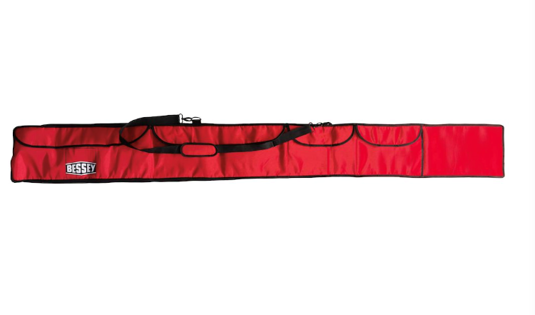 Bessey telescopic support carry bag with pockets and shoulder strap, ideal for convenient storage and transportation of tools