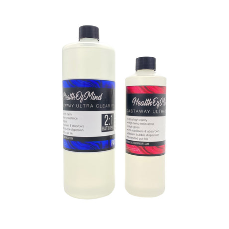 Health of Mind Art Cast Away Ultra Clear Art Resin in use for thin casting and pour over art