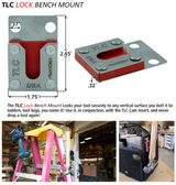 Securely bolt FastCap TLC Tool Lock Bench Mount to vertical surface, preventing tool drops