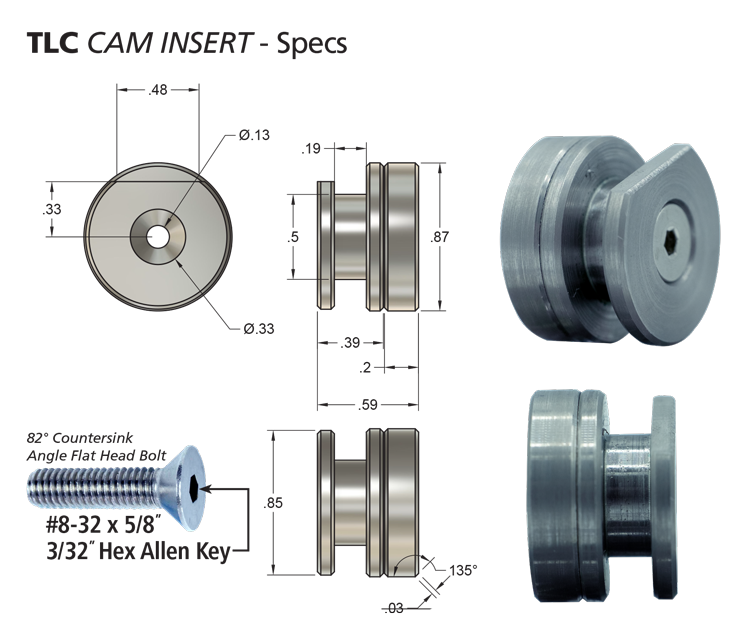 FastCap TLC Cam Insert being installed on a tool for secure locking into TLC Belt Clip or Bench Mount