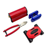 FastCap FastEdge Set edge banding toolkit in use with SpeedRoller Pro tool and Flush Cut for precise application