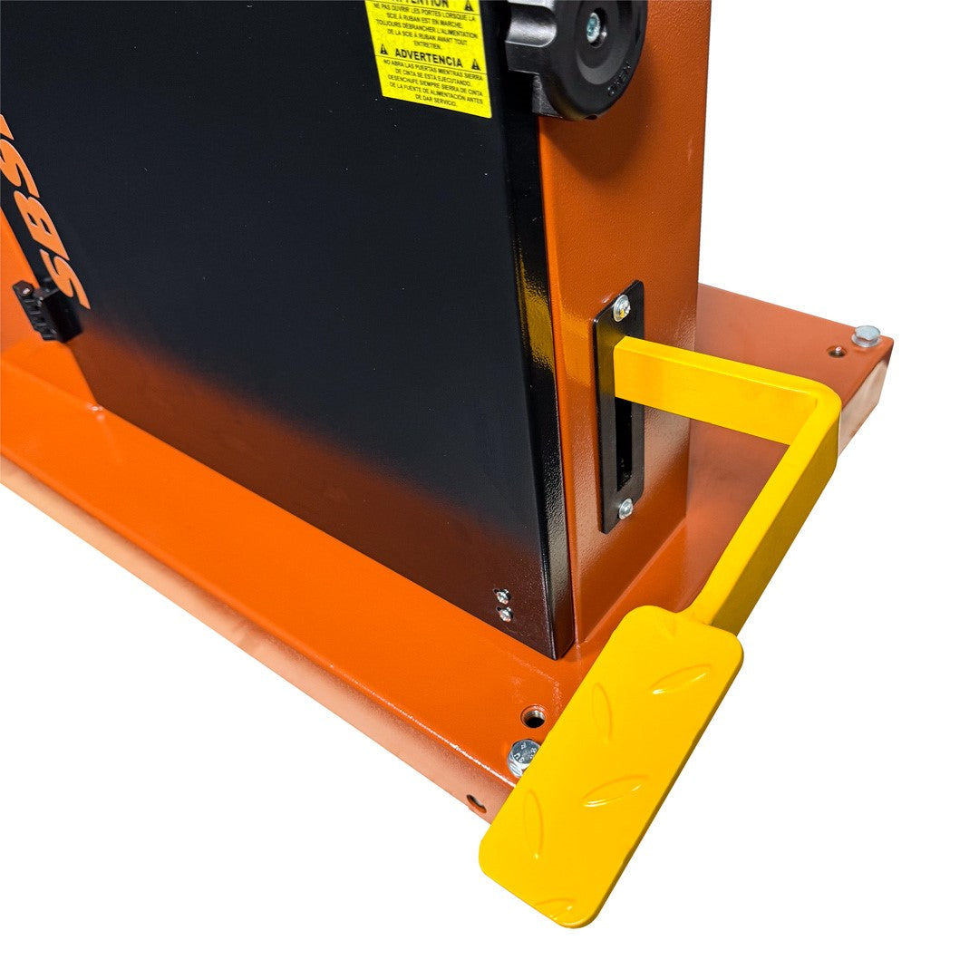 Sherwood Heavy-Duty Bandsaw 14in 2500W 3HP side view, showing precision engineering and high-performance