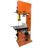 Sherwood 18in Heavy-Duty Bandsaw in action, cutting through wood effortlessly