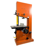 Sherwood 24in 4000W 5HP Industrial Bandsaw 3-Phase side view with timber stock