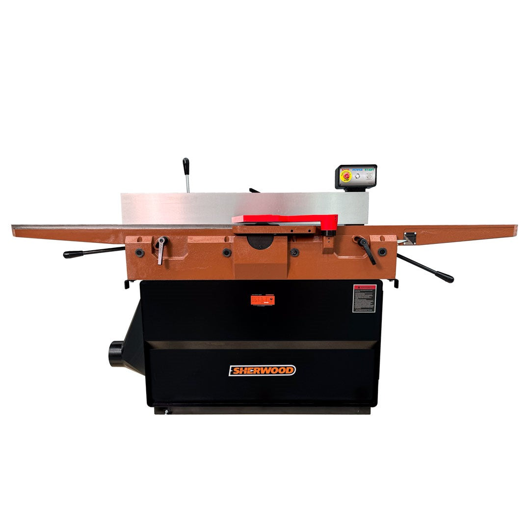 Sherwood 12in Parallelogram Jointer with Helical Head in action, showcasing its wide-format machining capabilities