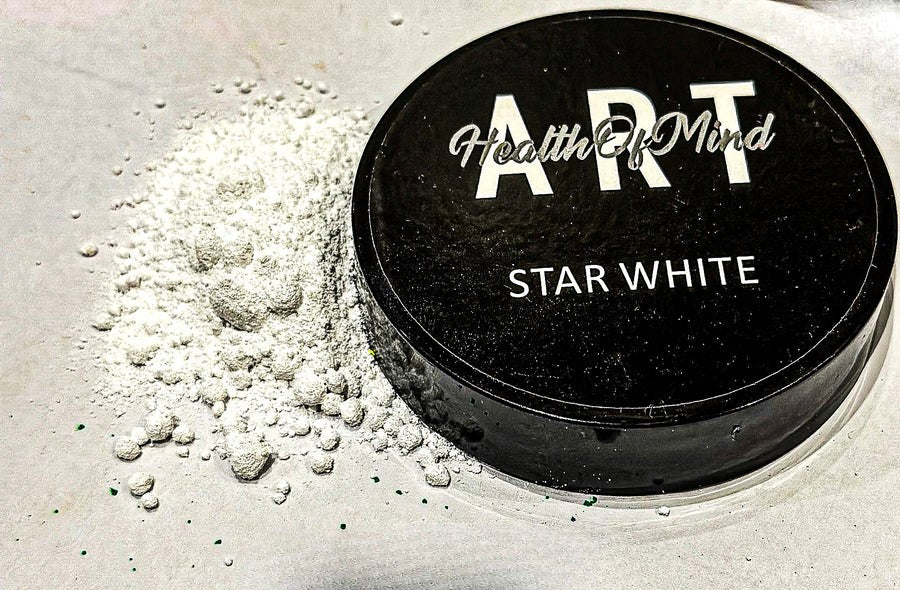 Health of Mind Art Star White 50g Matte Pigment Powder for Epoxy Resin in Australian woodworking tools store