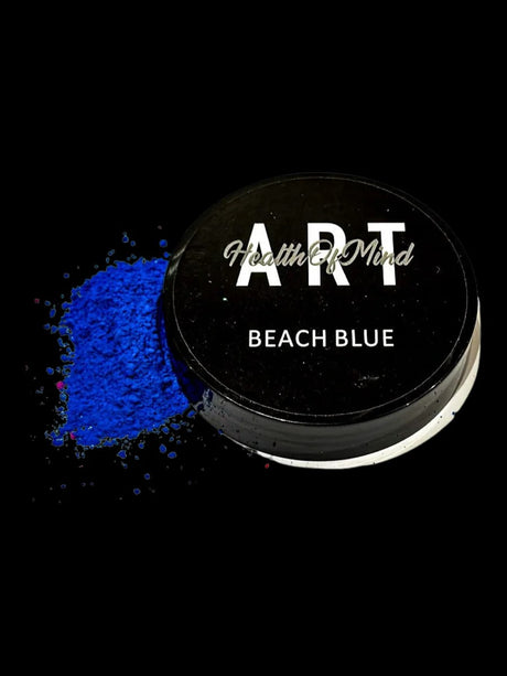 Vibrant Australian blue neon pigment powder for epoxy resin in 50g jar - Health of Mind Art Beach Blue