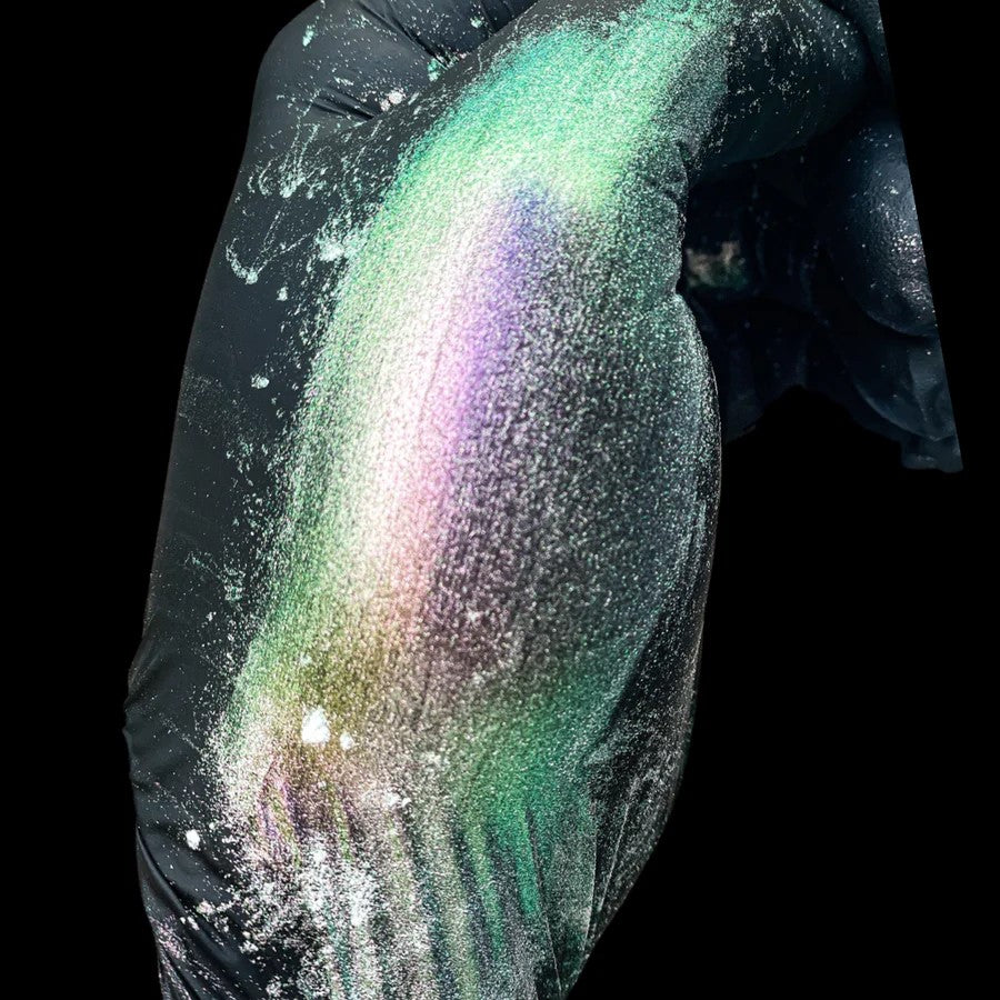 Super Chameleon Mica Pigment in lilac, green, and silver shades, ideal for epoxy resin projects