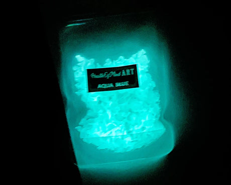 Aqua blue glow in the dark stones for resin projects