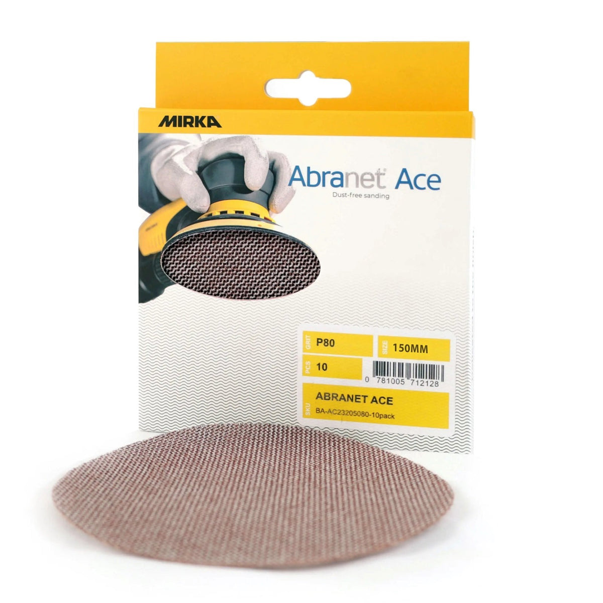 Mirka Abranet Ace Ceramic Sanding Discs 150mm Fine Grit Mix 10 Pack