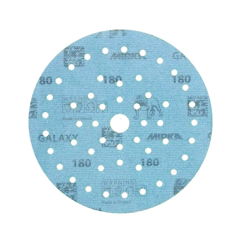Mirka Galaxy Sanding Discs - 150mm Mix Coarse Pack of 10 in use on wood surface