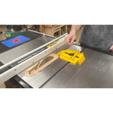Universal Magswitch SavR Featherboard attached to table saw aluminum top